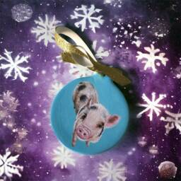 Custom Hand Painted Ceramic Christmas Ornament Pet Portrait From Your Photo - thumbnail 3