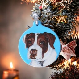 Custom Hand Painted Ceramic Christmas Ornament Pet Portrait From Your Photo - thumbnail 2