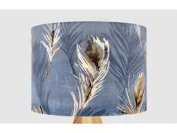 Feather Blue Modern Lampshade Table Floor Lamp/Ceiling Pendant Small Medium Large 15cm 20cm 25cm 30cm 35cm 40cm UK Fabric Drum Light Shade - thumbnail 1