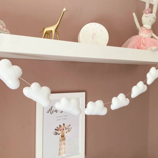 Cloud Garland - Playroom Decor Nordic Nursery Decoration Cloud Room - image 1