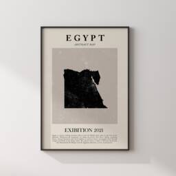 Egypt Map Vintage Abstract Wall Art Print Picasso + Matisse Inspired Travel Poster - thumbnail 3