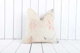 Vintage Turkish Kilim Pillow Cover Bohemian Accent Cushion - 16x16 - thumbnail 1