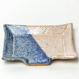 Handmade Ceramic Blue & White Spiral Soap Dish - thumbnail 1