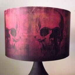 Red Skull Lampshade, Grunge, Gothic, Halloween, By Fatta Da Mamma Free Gift - thumbnail 3