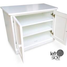 Handmade Shoe Rack Cabinet White Entryway Cupboard With Doors - thumbnail 3