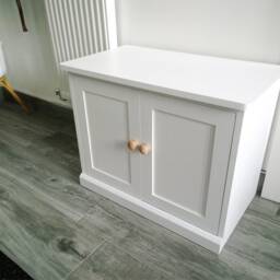Handmade Shoe Rack Cabinet White Entryway Cupboard With Doors - thumbnail 2