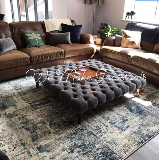 New Chesterfield Footstool/Coffee Table Pouffe - image 1