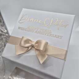 Personalised Pearl Wedding Anniversary Gift - Glass Ball Tealight Holder 30Th Candle Boxed Keepsake Present - thumbnail 3