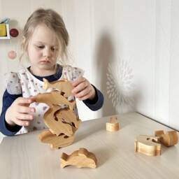 Wooden Dolphins Toy Set Of 10, Dolphin Toy, Organic Stacking Sea Animal, Ocean Animal Set, Ocean Playscapes - thumbnail 4