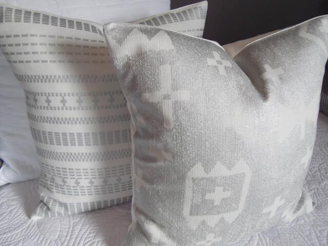 2 Patternsgrey.metallic Silver.ivory.symbols.farmhouse.modern.holiday Decor Pillows.slipcovers.toss Pillows.throw Pillows - image 1