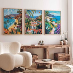 Set Of 3 Gran Canaria Posters, Spain Prints, Canary Islands Wall Art Set, Spanish Island Beach Europe Decor - thumbnail 3