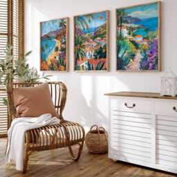 Set Of 3 Gran Canaria Posters, Spain Prints, Canary Islands Wall Art Set, Spanish Island Beach Europe Decor - thumbnail 4