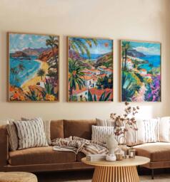 Set Of 3 Gran Canaria Posters, Spain Prints, Canary Islands Wall Art Set, Spanish Island Beach Europe Decor
