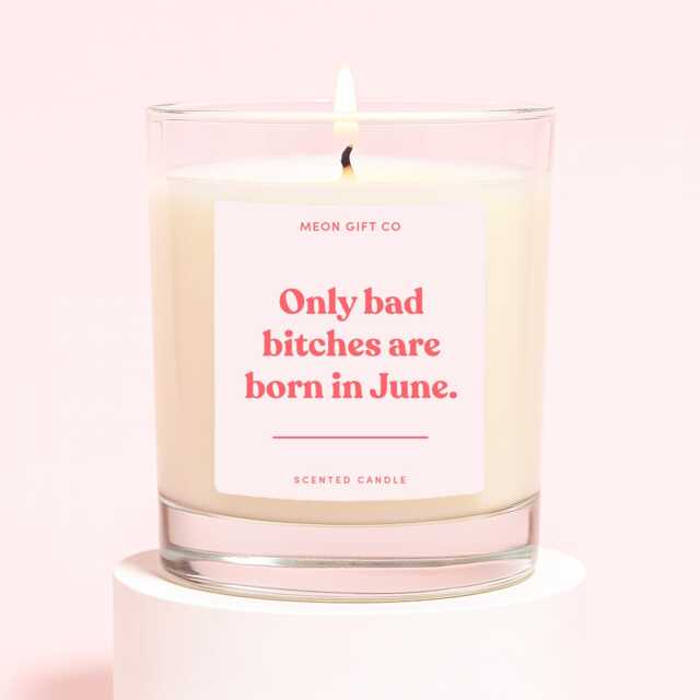Funny June Birthday Candle - Gifts For Women Only Bad Bitches Are Born - image 1