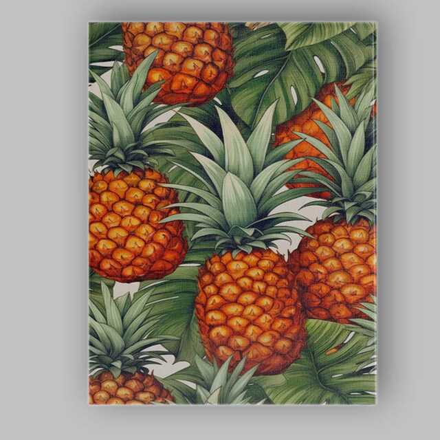 Tropical Pineapple Monstera Leaf Repeat Pattern Canvas Wall Art Print Decor Picture Ready To Hang - image 1