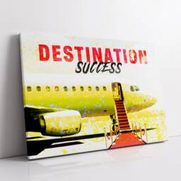 Destination Success Private Jet Luxury Motivational Inspirational, Framed Canvas Wall Art Poster Print, Home Office & Room Decor, Gift Idea - thumbnail 3