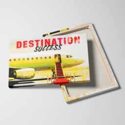 Destination Success Private Jet Luxury Motivational Inspirational, Framed Canvas Wall Art Poster Print, Home Office & Room Decor, Gift Idea - thumbnail 2