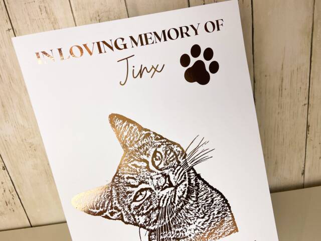 Personalized Pet Memorial Foil Print Dog Cat Loss Gift - image 1