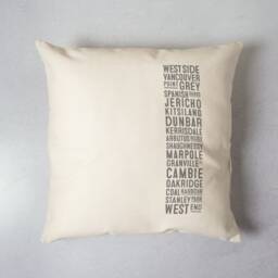 West Side Vancouver Pillow Cover Canada Souvenir Typography Cushion Kerrisdale, Kitsilano, Marpole, Stanley Park - thumbnail 2