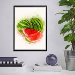 Watermelon Art Print - Kitchen Wall Fruit Painting Watercolor Style Prints - thumbnail 3