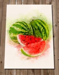 Watermelon Art Print - Kitchen Wall Fruit Painting Watercolor Style Prints - thumbnail 1