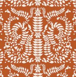 Terracotta Crib Sheet - Fitted Cotton Sheet, Folk Floral Bedding