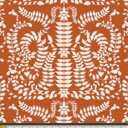 Terracotta Crib Sheet - Fitted Cotton Sheet, Folk Floral Bedding - thumbnail 2