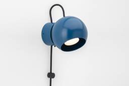 Hanson Wall Sconce Navy Plug-In On/Off Switch Bedside Lamp - thumbnail 1