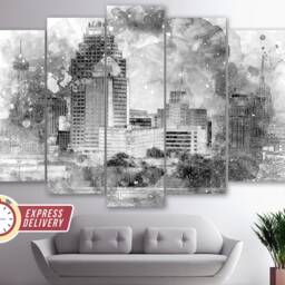 San Antonio Wall Art, Canvas Skyline, Texas Print, Photo - thumbnail 2