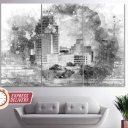 San Antonio Wall Art, Canvas Skyline, Texas Print, Photo - thumbnail 4