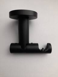 Black Single Curtain Pole Bracket - Modern Ceiling Mount Metal ??19mm - 0.75Inch Pack Of 1 - thumbnail 1