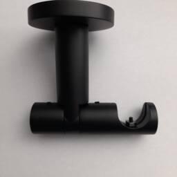 Black Single Curtain Pole Bracket - Modern Ceiling Mount Metal ??19mm - 0.75Inch Pack Of 1 - thumbnail 2