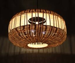 Rattan Pendant Light - Round Wicker Lampshade, 45cm