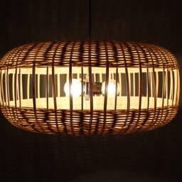 Rattan Pendant Light - Round Wicker Lampshade, 45cm - thumbnail 3