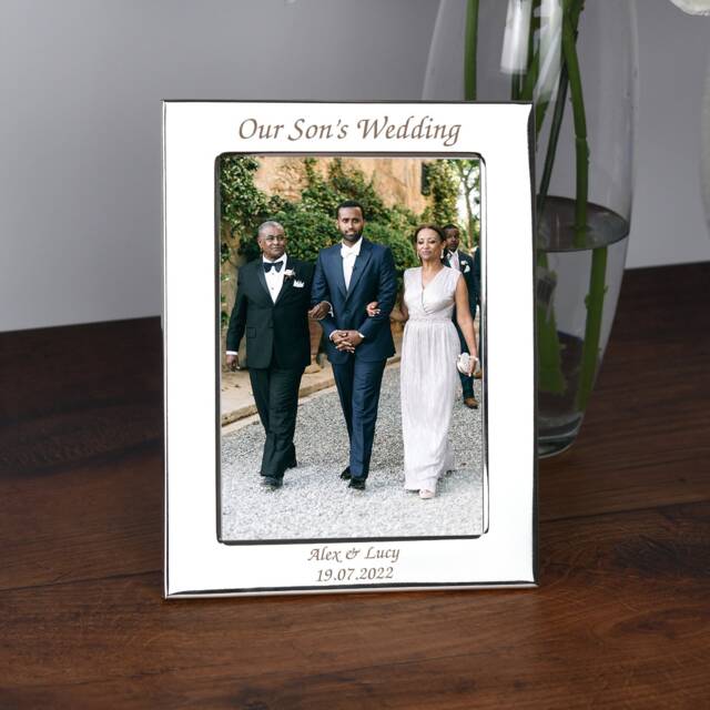 Personalised On Our Sons Son's Wedding Day Photo Picture Frame Gifts Ideas For Mother & & Father Of The Groom Presents Keepsakes - image 1