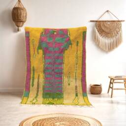 Yellow Custom Boujaad Rug Soft Wool Moroccan Berber Rug - thumbnail 1