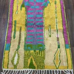 Yellow Custom Boujaad Rug Soft Wool Moroccan Berber Rug - thumbnail 3