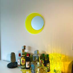 Neon Yellow Acrylic Wavy Table Lamp Modern Abstract Design - thumbnail 4