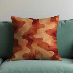 Wavy Retro Throw Pillow Cover, Abstract Earth Tone Cushion 70S Style Mid-Century Modern Accent, Sofa, Couch Or Bedroom Decor - thumbnail 4