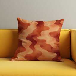 Wavy Retro Throw Pillow Cover, Abstract Earth Tone Cushion 70S Style Mid-Century Modern Accent, Sofa, Couch Or Bedroom Decor - thumbnail 2