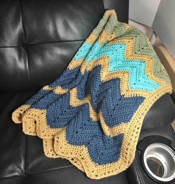 Zig Zag Baby Blanket in Blue - image 1