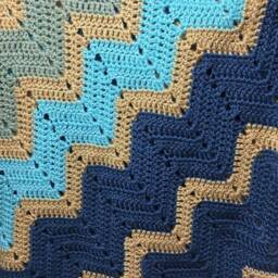 Zig Zag Baby Blanket in Blue - thumbnail 3