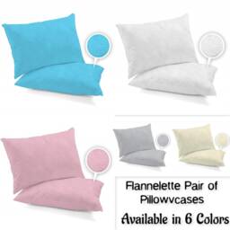 Flannelette Pair Of Pillowcase 100%brushed Cotton Thermal Soft Pillow Cover 6 Beautiful Colors Size 19 - thumbnail 3