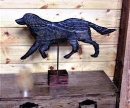 Folk Art Weather Vane Carved Wood Dog Retriever Signed Artist Sr Tyler Primitive Carving Realistic Irish Setter - thumbnail 1