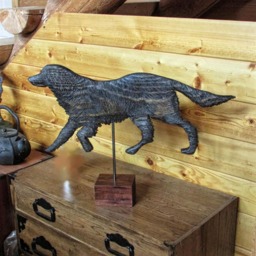 Folk Art Weather Vane Carved Wood Dog Retriever Signed Artist Sr Tyler Primitive Carving Realistic Irish Setter - thumbnail 4