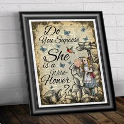 Alice in Wonderland Book Page Print, Blue Teapots Print, Mad People Poster Wall Decor, Dictionary - thumbnail 2