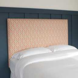 Upholstered Headboard in Orange Ikat Fabric - Single Double King Size Super - thumbnail 3
