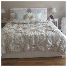 Handmade Ruched Rosette Duvet Cover Shabby Chic Cotton Bedding Custom Nurdanceyiz - thumbnail 3
