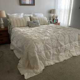 Handmade Ruched Rosette Duvet Cover Shabby Chic Cotton Bedding Custom Nurdanceyiz - thumbnail 1