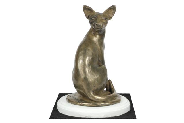 Egyptian Cat On White Wooden Base Statue, Limited Edition, Artdog - image 1